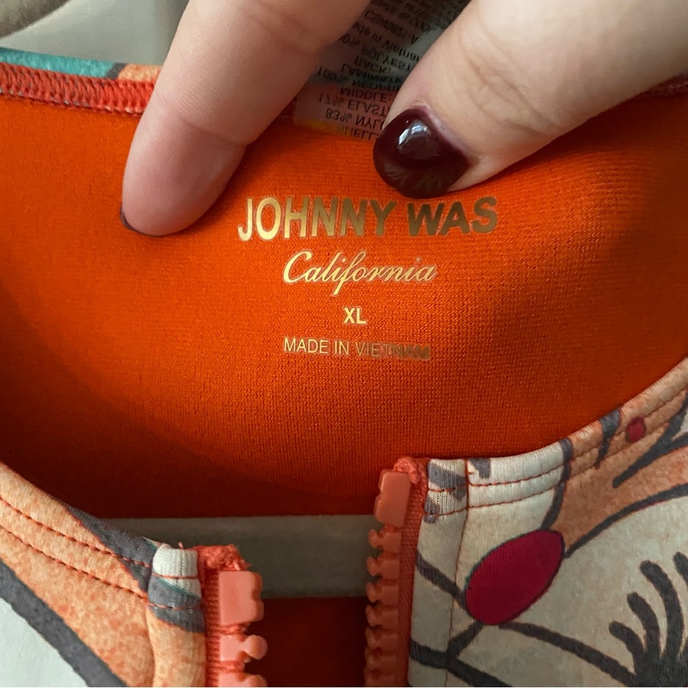 New Johnny Was Boho Neoprene Patchwork One Piece Swimsuit - Picture 7 of 7